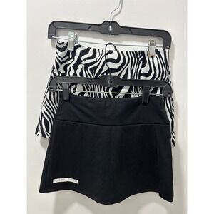 Bundle of 2 Skorts Women Small Black Musera & Zebra Print Athletic Tennis Skort